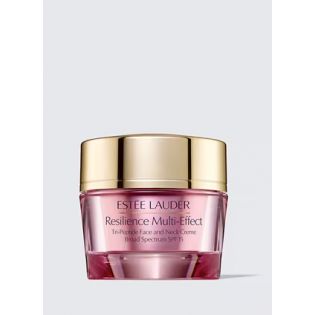 Crème hydratante multi-effets Resilience à trois peptides pour le visage et le cou SPF 15